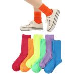  носки женский цвет носки Crew длина женский 23~25cm 6 -цветный набор (6 -цветный набор цвет A, 23.0-25.0 cm)