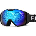 [ сменный товар ] сноуборд защитные очки женский лыжи защитные очки очки соответствует OTG широкий поле зрения сферическая поверхность ( черный * голубой (Vlt 7.3%))