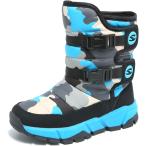 スノーブーツ キッズ 男の子 スノーシューズ 女の子 長靴 ジュニア 子供 防水 防寒 冬 (グレーブルー,  25.0 cm 2.5E)