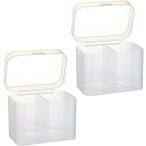 ショッピング綿棒 綿棒入れ 収納 蓋付き コットンケース コスメ プラスチック 小物入れ 透明 2個セット
