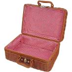  пикник корзина крышка имеется корзина из дерева ланч . текстильное покрытие 26x17x11cm(26x17x10cm)