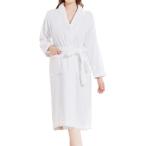 バスローブ レディース メンズ タオル地 綿100% 風呂上がり ルームウェア 部屋着 ロング 温泉 ホテル( ホワイト,  XL)
