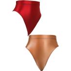  глянец bruma высокий талия Ran Jerry вид ti брюки ( красный * Brown / T-back 2 листов комплект, L)