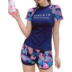 s low and сочный Rush Guard botanikaru рисунок верх и низ в комплекте раздельный купальный костюм женский ( темно-синий, XL)