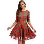  Рождество костюмы One-piece женский Santa Claus party e526( проверка, L)