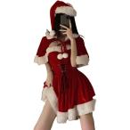 サンタ コスプレ レディース セクシー サンタクロース コスチューム 帽子 ワンピース ケープ 3点セット( Free Size)