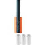 直立型スタイリッシュハンディクリーナー カーペットクリーナー 粘着クリーナー ミニ 本体 フローリング(オレンジ＋お試し＋スペア3個)