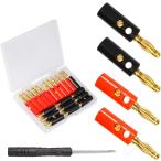 20 шт 4mm banana штекер позолоченный banana Spee Car Audio динамик тросик кабель коннектор ( чёрный . красный )