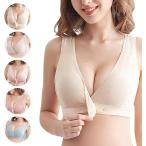 5枚セット 授乳ブラ 授乳ブラジャー ノンワイヤー( マルチカラー, M)