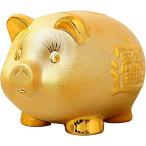 ピギーバンク 豚の貯金箱 インテリア 置物 金のブタ 大18.5cm(金, 大18.5cm)