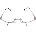  очарование имеется линзы нет овальный половинчатая оправа модные очки без линз внизу рама мода очки свободный размер ( розовый )