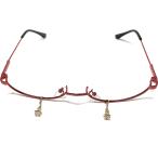  очарование имеется линзы нет овальный половинчатая оправа модные очки без линз внизу рама мода очки свободный размер ( красный )