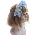 ショッピングあずき茶 morytrade カチューシャ ヘッドドレス フリル メイド コスプレ(水色)