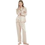 母の日 レディース パジャマ 上下セット ルームウェア 部屋着 長袖 前開き MDM( ライトピンク,  L)