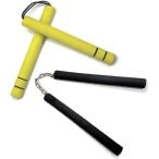 ダブル ヌンチャク ヌントレ モデル 安全 軽い ウレタン 製 2本セット(黒、?)