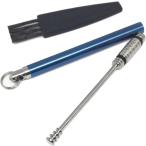 チタン製 耳かき 極上 キーホルダー スパイラル みみかき 耳掃除 携帯用 360度(ブルー,  1個 (x 1))