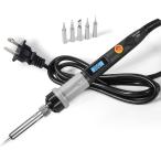 はんだごてセット 80W 温度調節可 LEDデジタル 200℃-450℃オン/オフスイッチ付き 精密 MDM(黒)