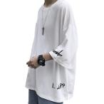  алфавит Logo вырез лодочкой cut and sewn casual свободно короткий рукав мужской ( белый, L)