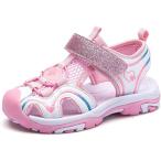 サンダル キッズ アウトドア スポーツ 女の子 ビーチ シューズ 子供 靴 男の子 つま先保護 (16ピンク,  20.5 cm 3E)
