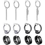 ピアス イヤリング メンズ フェイクピアス 6種 12セット 片耳 フープ 韓国 ファッション サージカルステンレス 金属アレルギー対応