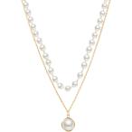 ショッピングパール パールモチーフ あずきチェーン ネックレス チョーカー レディース(ゴールド,  フリーサイズ)