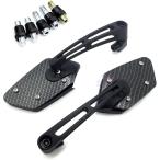 バイクミラー 汎用 左右セット 取付ボルト (カーボン調)