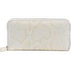 長財布 レディース パイソン革 ダイヤモンドパイソン 一枚革 本革 ラウンドファスナー 小銭入れ ホワイト(ホワイト)