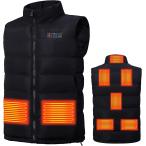 電熱ベスト ヒーターベスト 2021新開発NTC温度制御＆8つヒーター ヒートベスト 電熱ジャケット 3男女兼用( ブラック,  LL)
