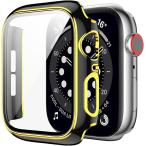 アップルウォッチ カバー apple watch ケース 高級仕様 保護(黒+ゴールドライン,  40mm)