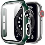 アップルウォッチ カバー apple watch ケース 高級仕様 保護(緑+シルバーライン, 42mm)