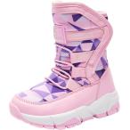 スノーブーツ キッズ 男の子 スノーシューズ 女の子 長靴 ジュニア 子供 防水 防寒 雪遊び (ピンク,  19.0 cm 2.5E)