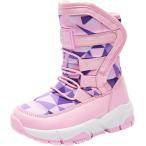 スノーブーツ キッズ 男の子 スノーシューズ 女の子 長靴 ジュニア 子供 防水 防寒 雪遊び (ピンク,  18.0 cm 2.5E)