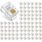 [ сменный товар ] RJ11 modular коннектор 100 шт. комплект позолоченный 6 высшее 4 сердцевина 6P4C