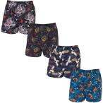 Y's factory 和柄 トランクス メンズ 下着 前開き 綿100% カジュアル ランダムセット 詰合せ(4枚セット,  LL)