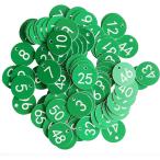 番号札 プラスチック 番号タグ ナンバー札 ロッカー クローク 預かり番号 1-100( 緑色)