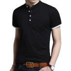  Captain * Kei casual частота цвет рубашка короткий рукав мужской ( черный, M)