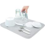 水切りマット 抗菌 速乾吸水マット 食器乾燥マット 丸めて収納 キッチン(4. 35x45cm グレー,  35x45cm)