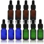 遮光瓶 アロマオイル ガラス製 保存容器 小分け 詰替え ボトル 10ml スポイトタイプ 茶色 10本セット MDM(3色)