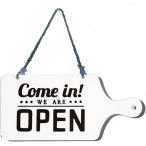 OPEN CLOSED 看板 木製 開店 閉店 ウッド インテリア 店舗 営業中 サイン プレート( ボード型白)
