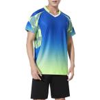  рубашка мужской короткий рукав t рубашка теннис одежда шорты спорт верх и низ в комплекте для мужчин и женщин "дышит" ( голубой ( верх и низ в комплекте ), 2XL)