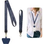 スマホネックストラップ 首掛けストラップ 2本入り スマホストラップ 着脱簡単 日常(ブルー,  首掛けストラップ+腕かけストラップ)