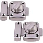 ドアロック 回転 内鍵 回転式 室内 かぎ 後付け 施錠 扉 侵入防止 防犯( シルバー,  2個セット)