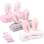 3 шт. комплект лента для волос симпатичный заяц уголок ванна волосы ta- van ( серый + розовый + белый, one размер )