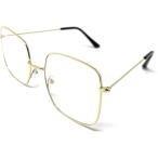 teka линзы Flat зеркало модные очки без линз квадратное рама маленький лицо эффект мода очки ( Gold, Free Size)