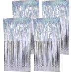  кисточка занавески 2mx1m украшение день рождения украшение установка большой . занавески серебряный 4 шт. комплект ( серебряный 4 шт )