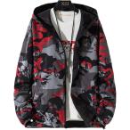 amatsu двусторонний Zip выше Parker ветровка casual внешний рисунок мужской ( красный модель C, XL)
