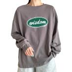 ロゴ入り 薄手 ロンT 韓国風 カジュアル 長袖 ゆったり 可愛い レディース( グレー,  XL)