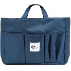 バッグインバッグ トート用 自立 軽量 ヨコ インナーバッグ 横 トラベルポーチ トートバッグ 収納 E-IN-BAG( ネイビー)