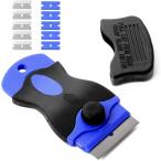 スクレーパー ステンレス/プラスチック 両刃モデル プラスチックブレードx５、ステンレスブレードx５、ブレードカバー付属