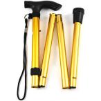 ASPALAND супер-легкий складной палка трость -ступенчатый регулировка длинный ремешок ( Gold )